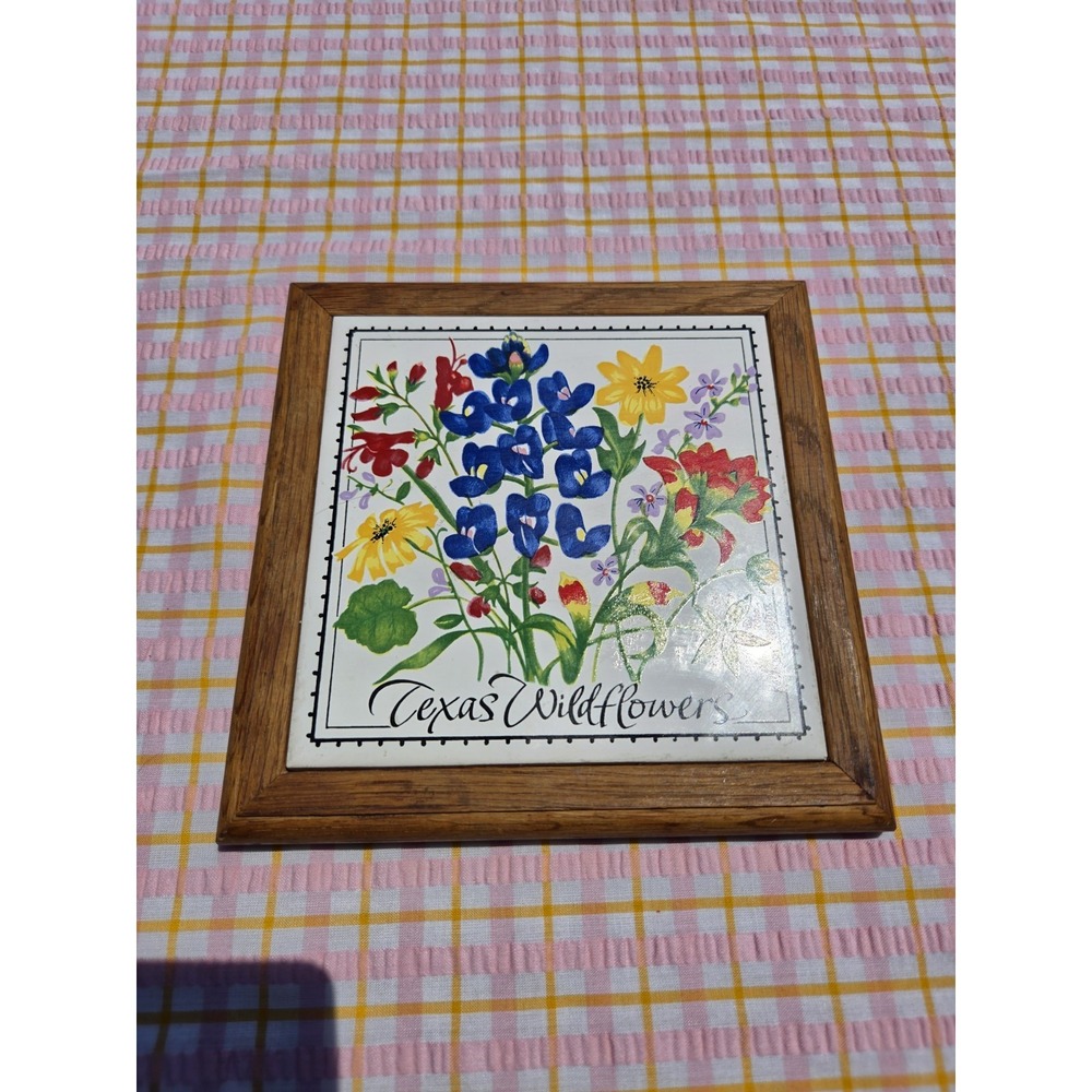 Texas Wildflowers Trivet Tile Kathryn Designs Handcrafted Kitchen Decor